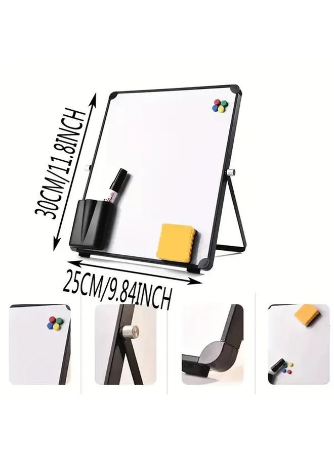 Black Portable Magnetic Desktop Whiteboard Aluminum Alloy Foldable Stand For Office Study Writing - Image 2
